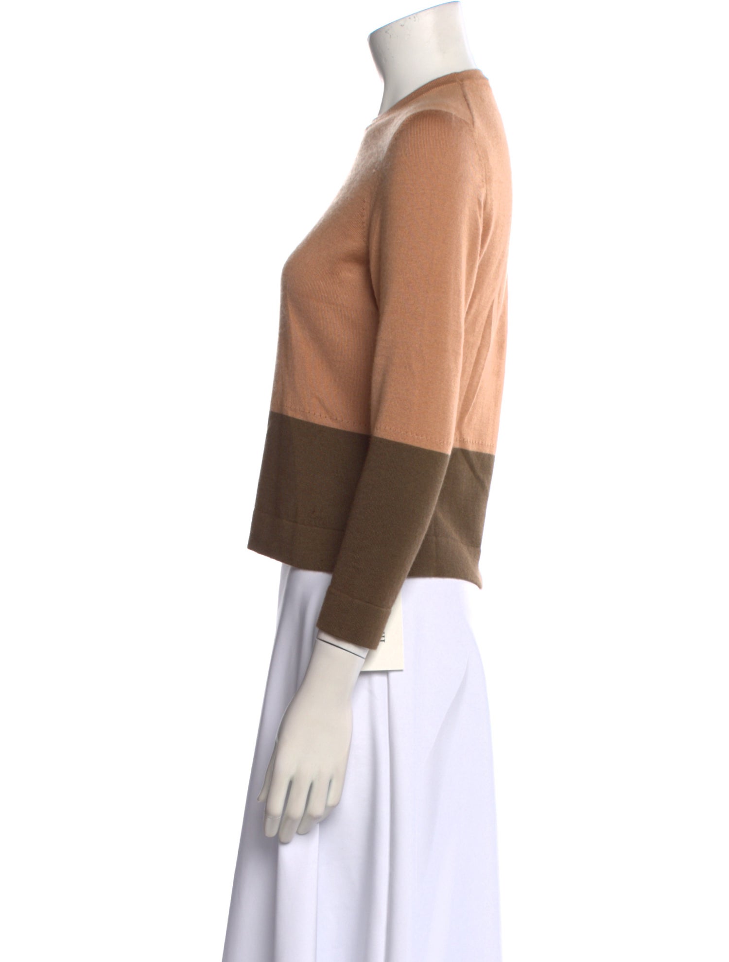 Marlowe Cashmere Colorblock Pattern Sweater