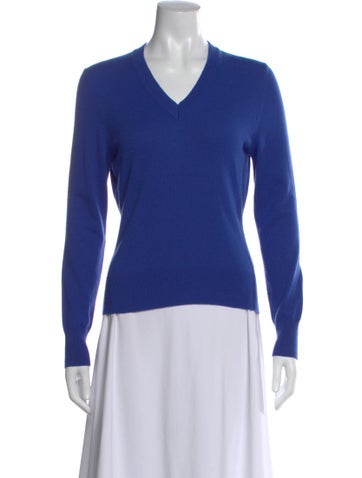 Pre-owned Marlowe Cashmere V-neck Sweater In Blue