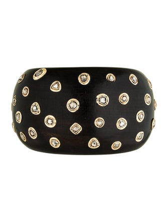 Martha O'Brien 18K Diamond Studded Wood Cuff
