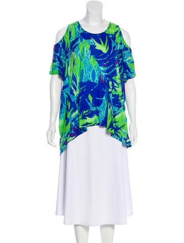 Matthew Williamson Tops Printed Cold-Shoulder Top Us2, UK6 | XS