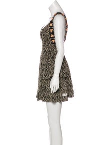 Boho Chic Festival Vibe Butterfly by Matthew Williamson Black Mini Dress UK12 LG276