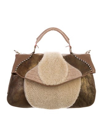 Matthew Williamson Shearling Wool Shoulder Bag