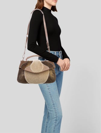 Matthew Williamson Shearling Wool Shoulder Bag