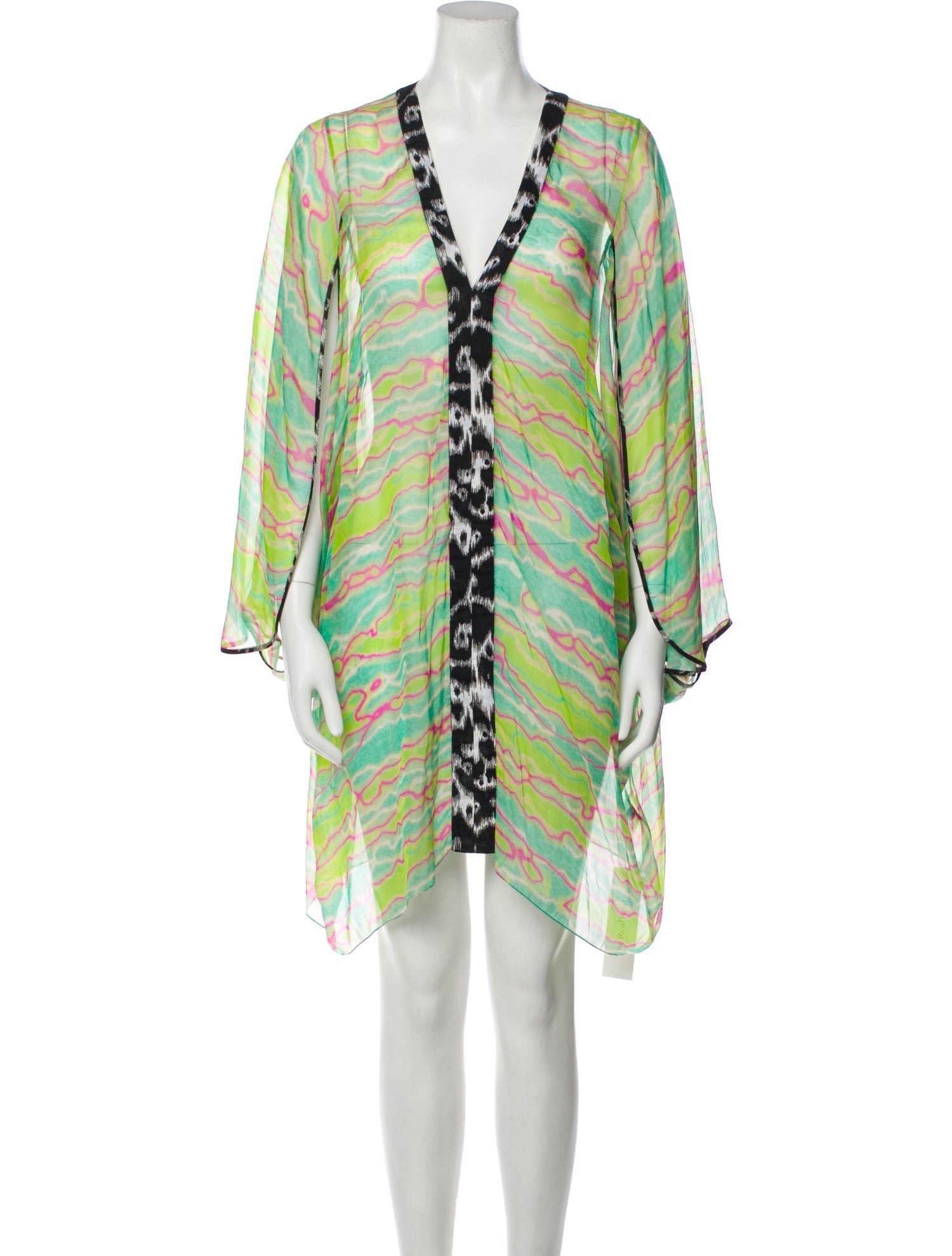 Robe Matthew Williamson Décalée - Imprimé Feuilles, Détails Cuir Et Perles, Taille 10, Occasion En Excellent état
