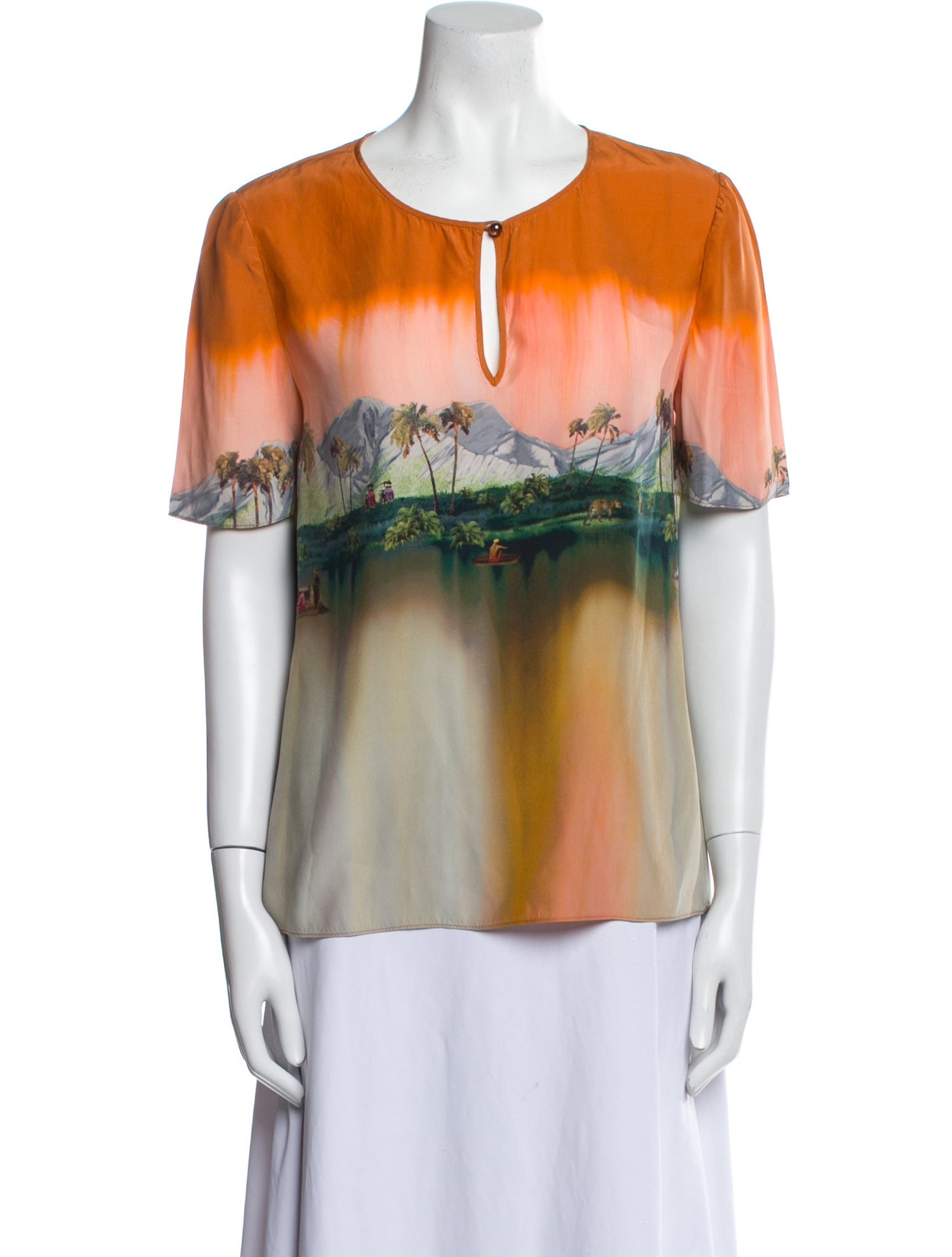 Matthew Williamson Silk Tie-Dye Print Blouse