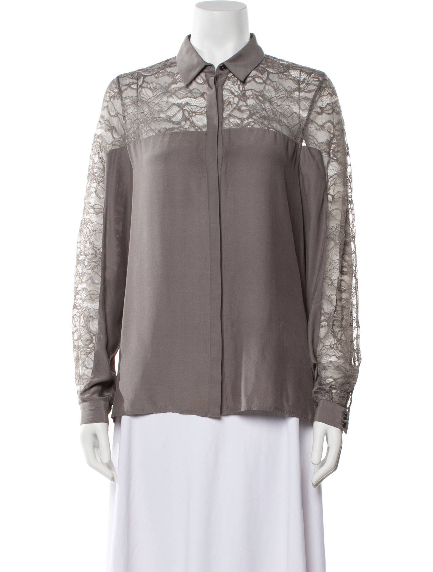 Matthew Williamson Silk Long Sleeve Button-Up Top