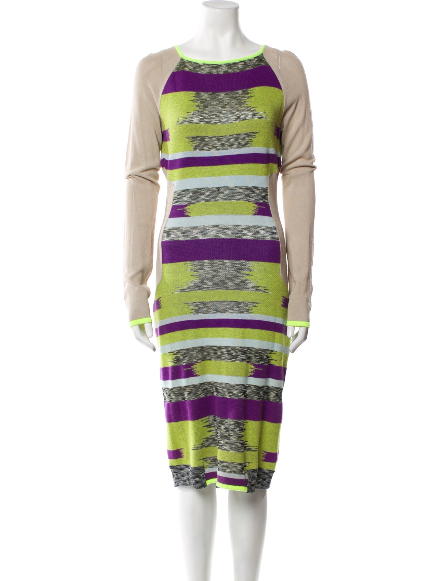 Matthew Williamson Striped Midi Length Dress