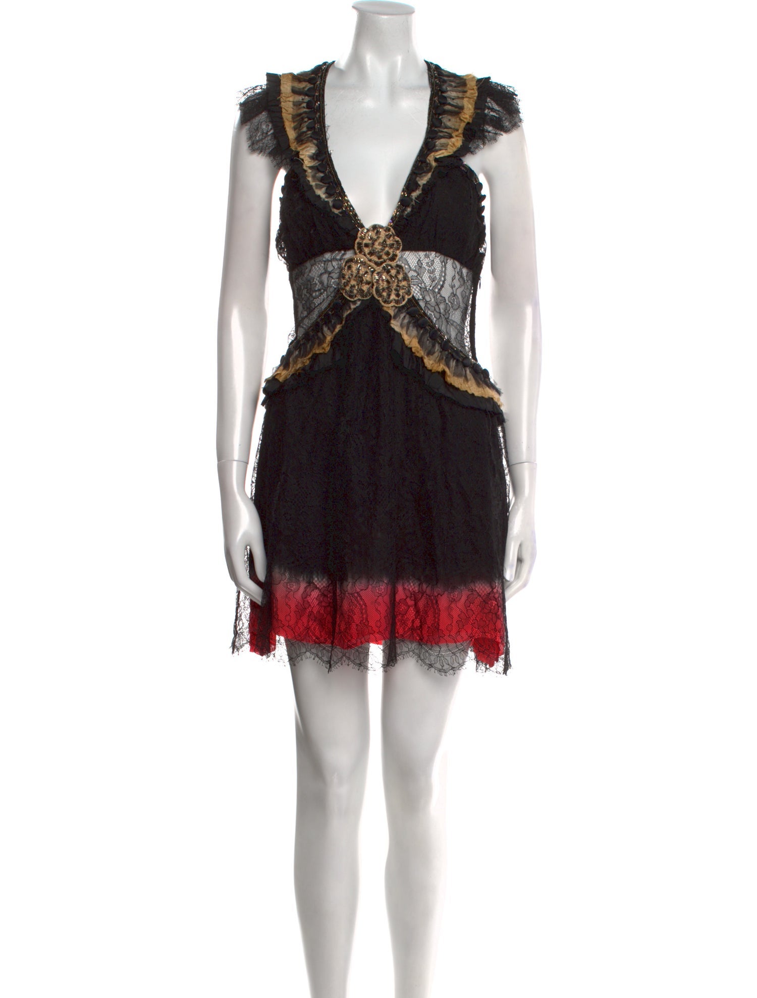 Matthew Williamson Lace Pattern Mini Dress