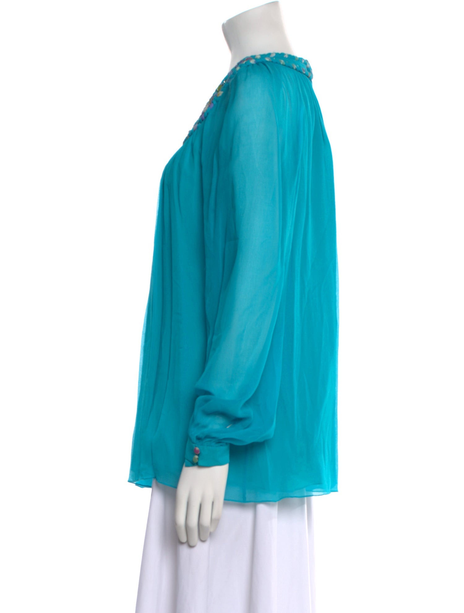 Matthew Williamson Silk Scoop Neck Blouse