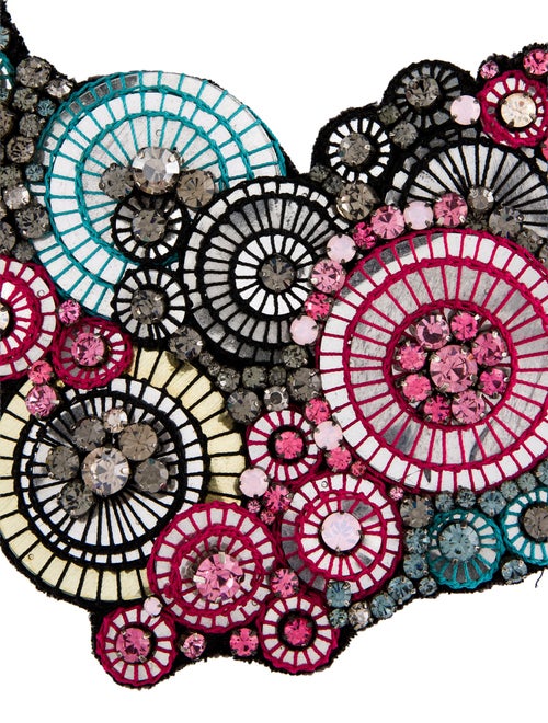 Matthew Williamson Crystal Embellished Leather Collar Necklace