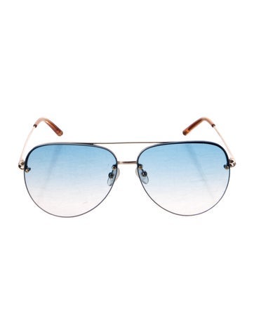 Pre-owned Matthew Williamson Aviator Gradient Sunglasses In Blue