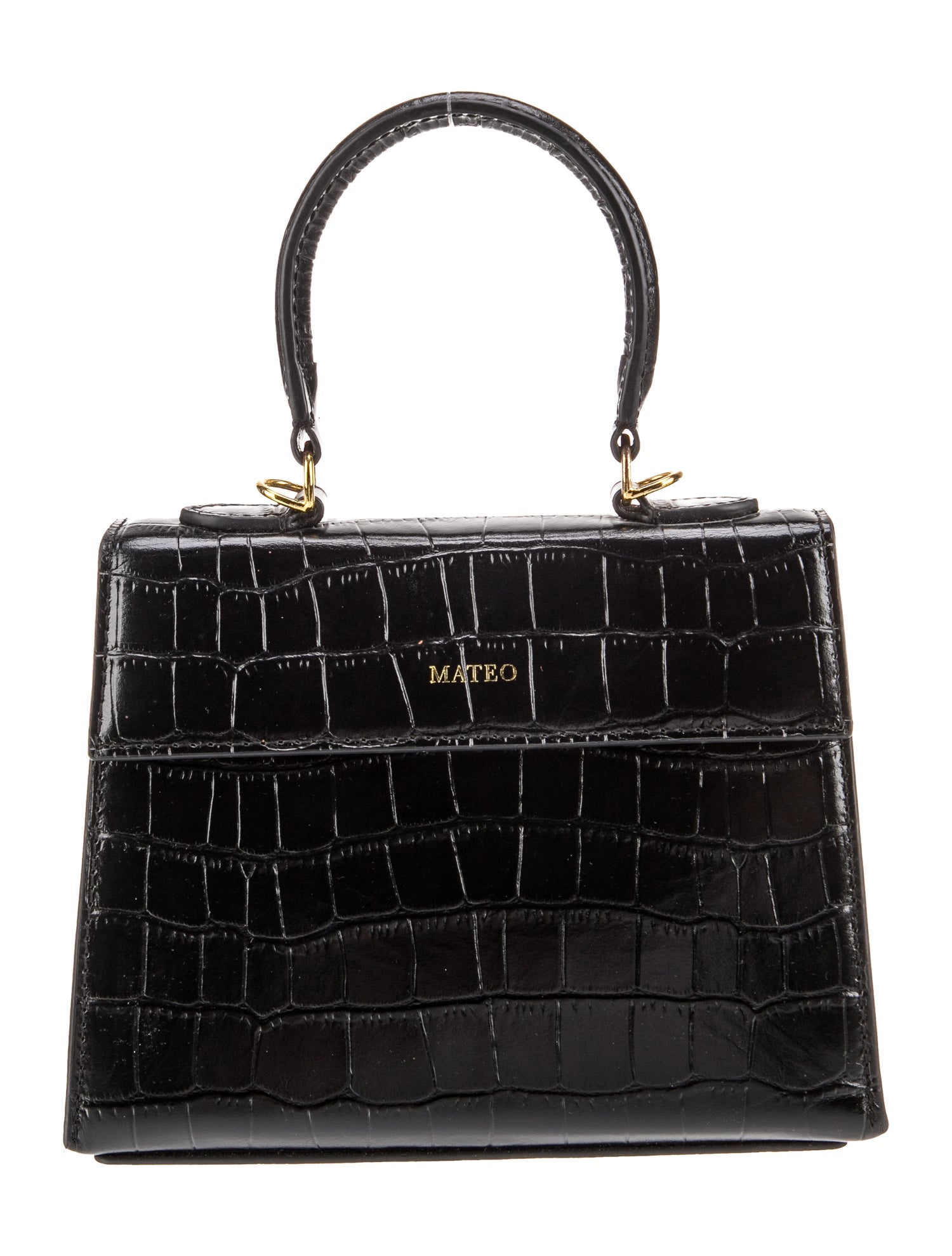 Mateo Embossed Leather Top Handle Bag