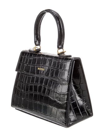 Mateo Embossed Leather Top Handle Bag