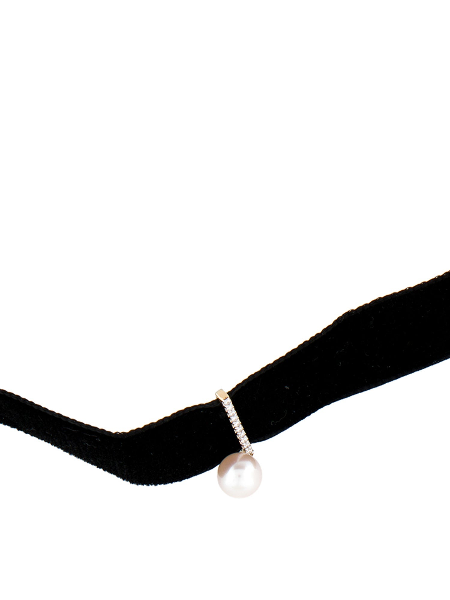 Mateo 14K Pearl & Diamond Black Velvet Choker