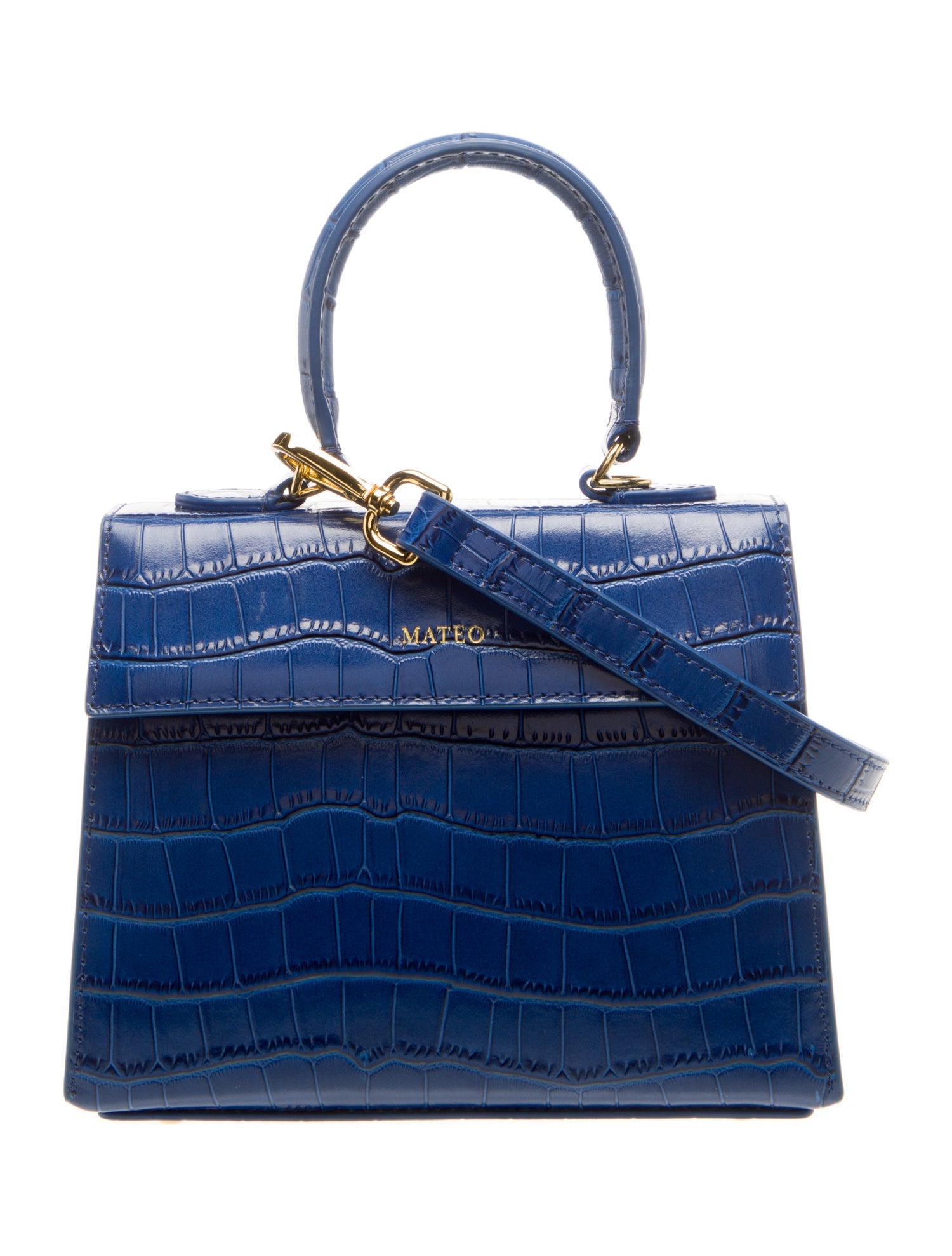 Mateo Embossed Leather Top Handle Bag