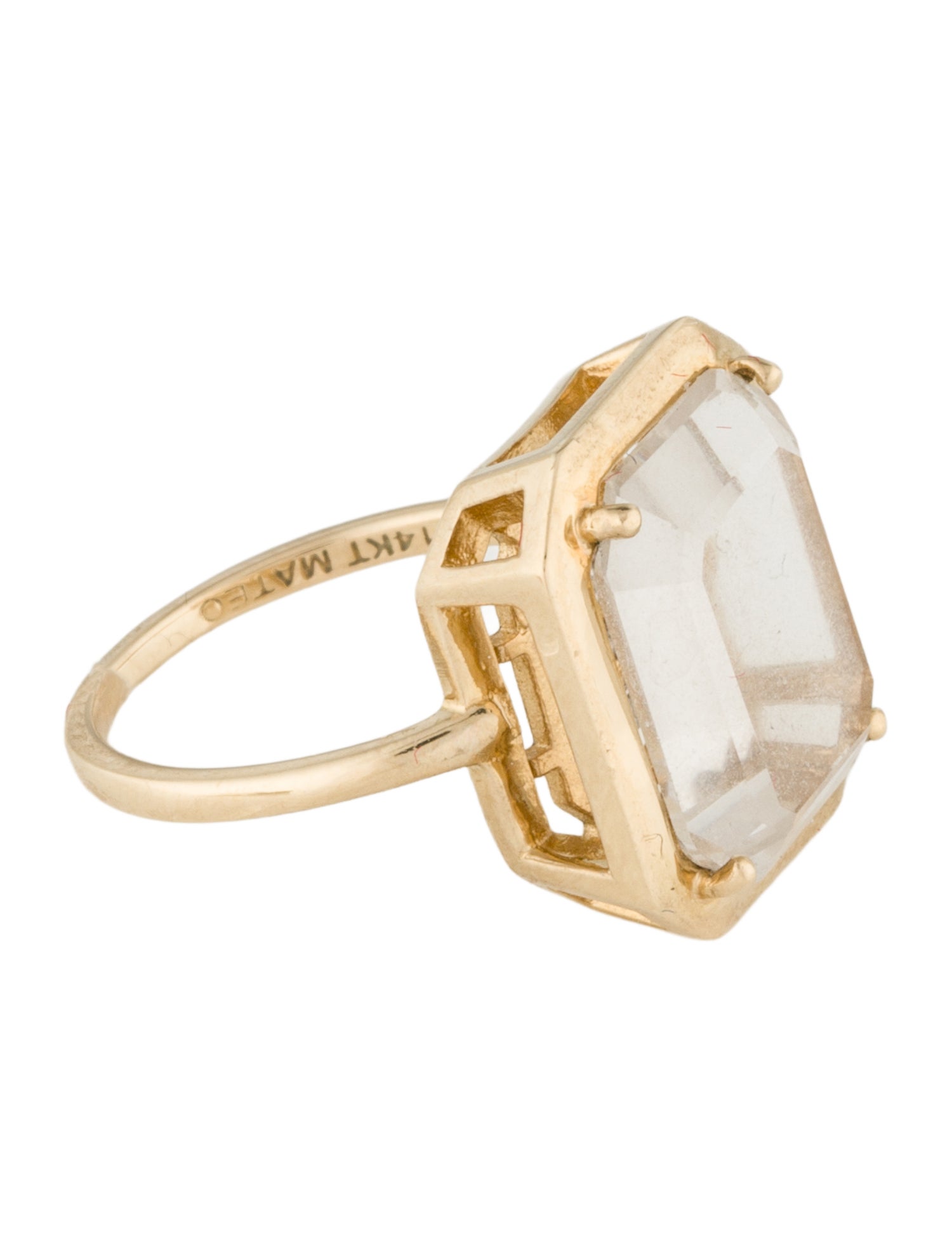 Mateo 14K Quartz & Diamond 'G' Cocktail Ring