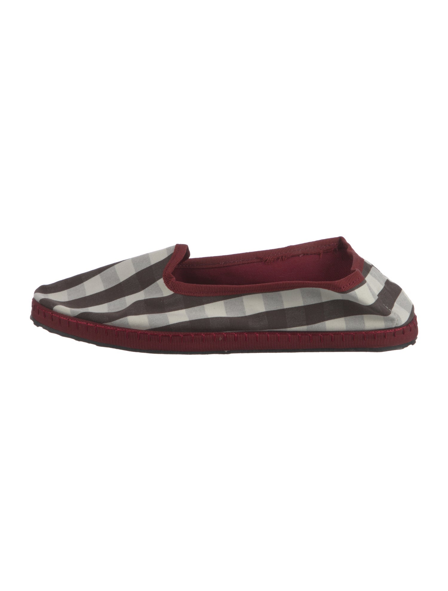 Marta Ferri Plaid Print Whipstitch Trim Loafers