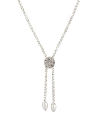 Monica Vinader Diamond Fiji Button Lariat Necklace