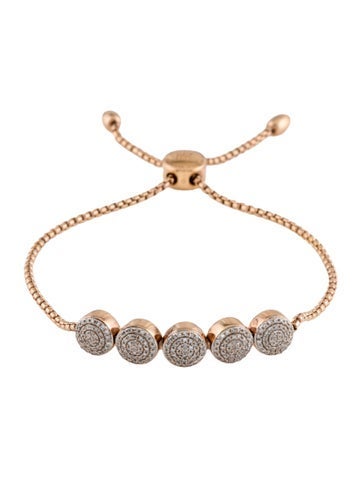 Monica Vinader Link Diamond Fiji Button Friendship Chain Bracelet