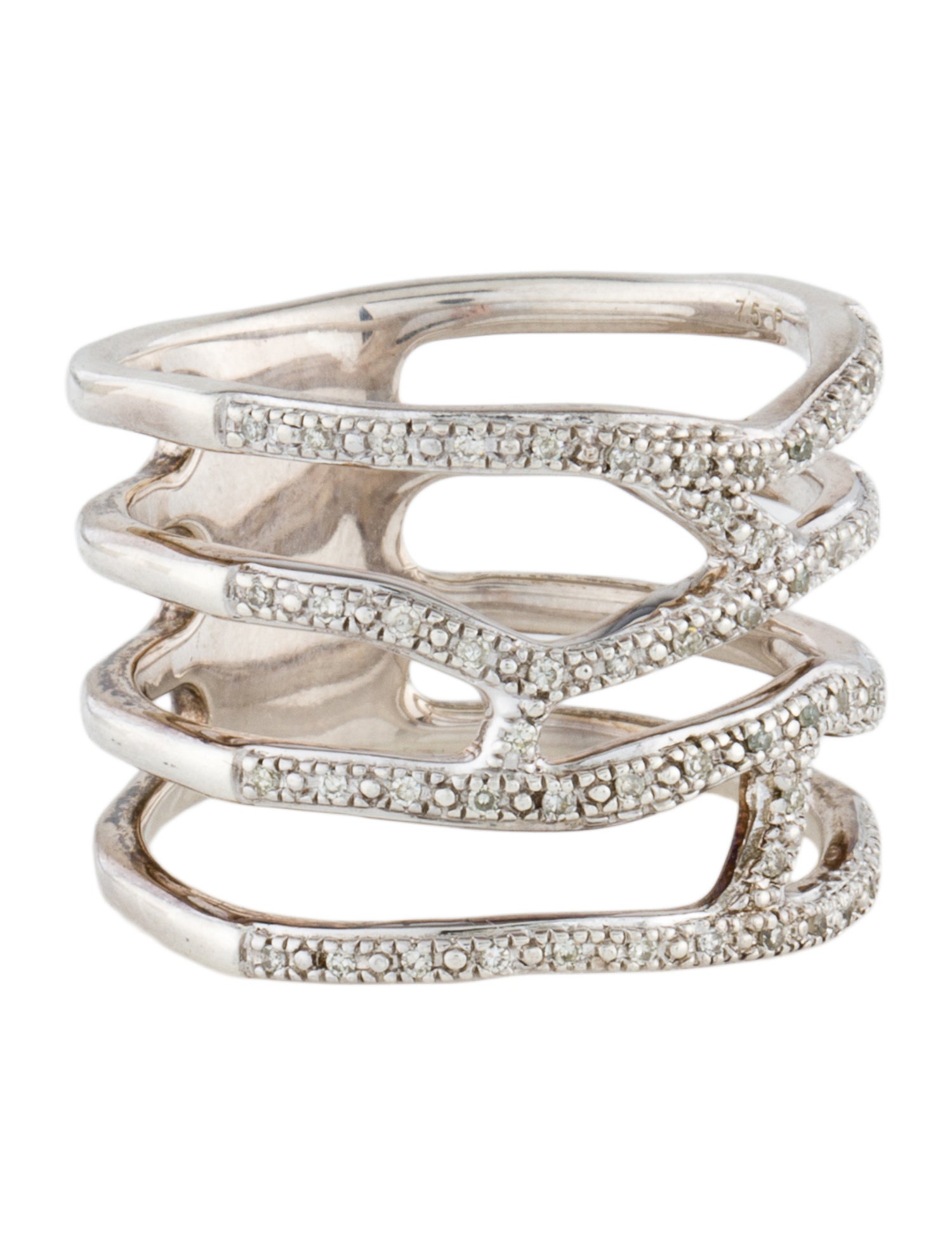Monica Vinader Diamond Riva Waterfall Cocktail Ring