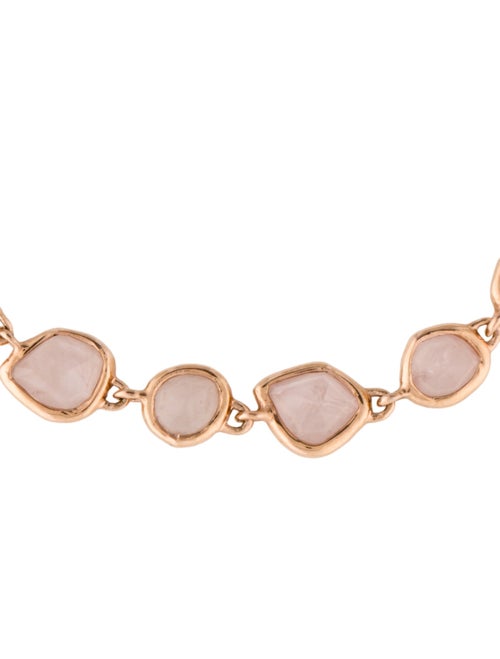 Monica Vinader Rose Quartz Siren Bezel Link Bracelet