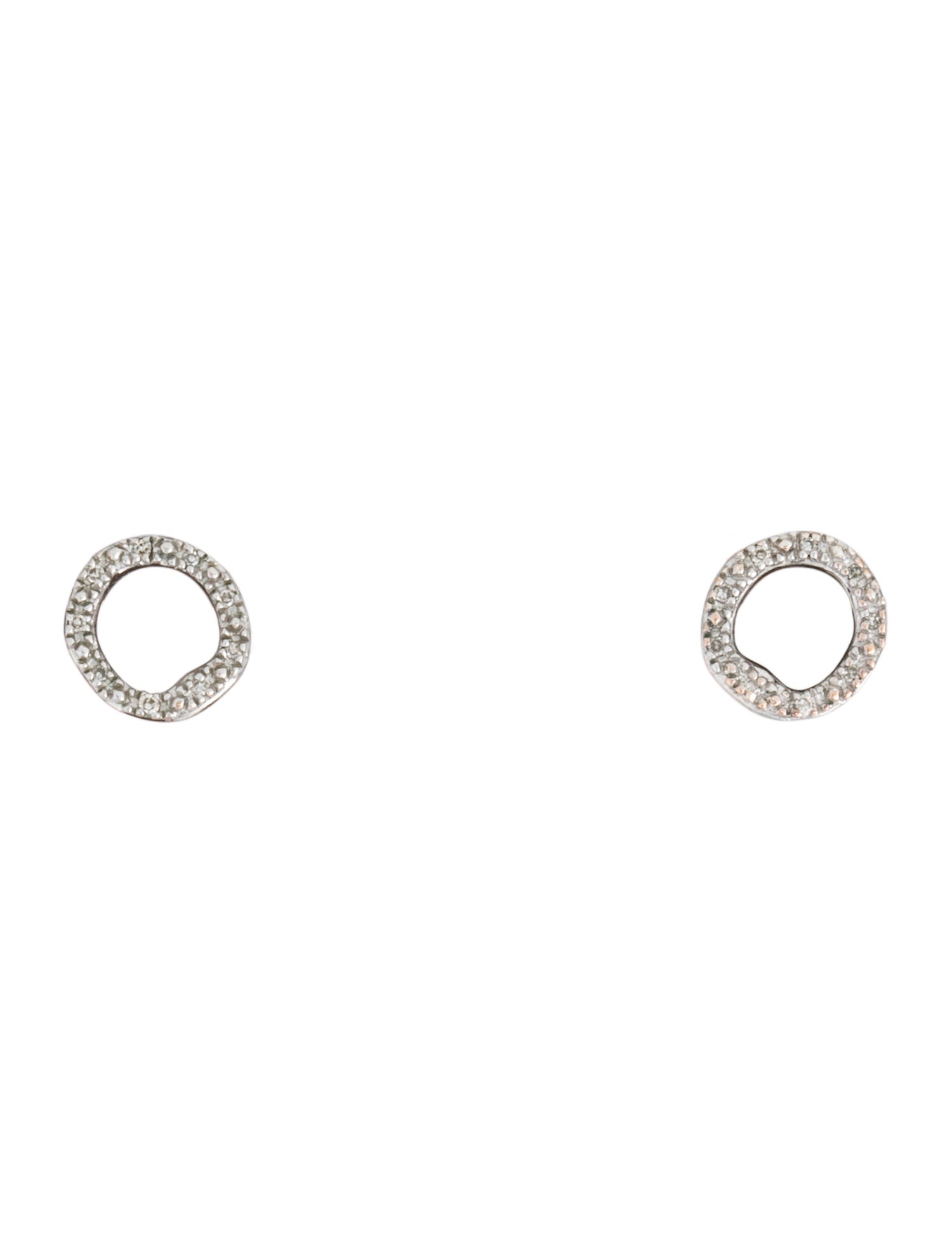 Monica Vinader Diamond Riva Circle Stud Earrings