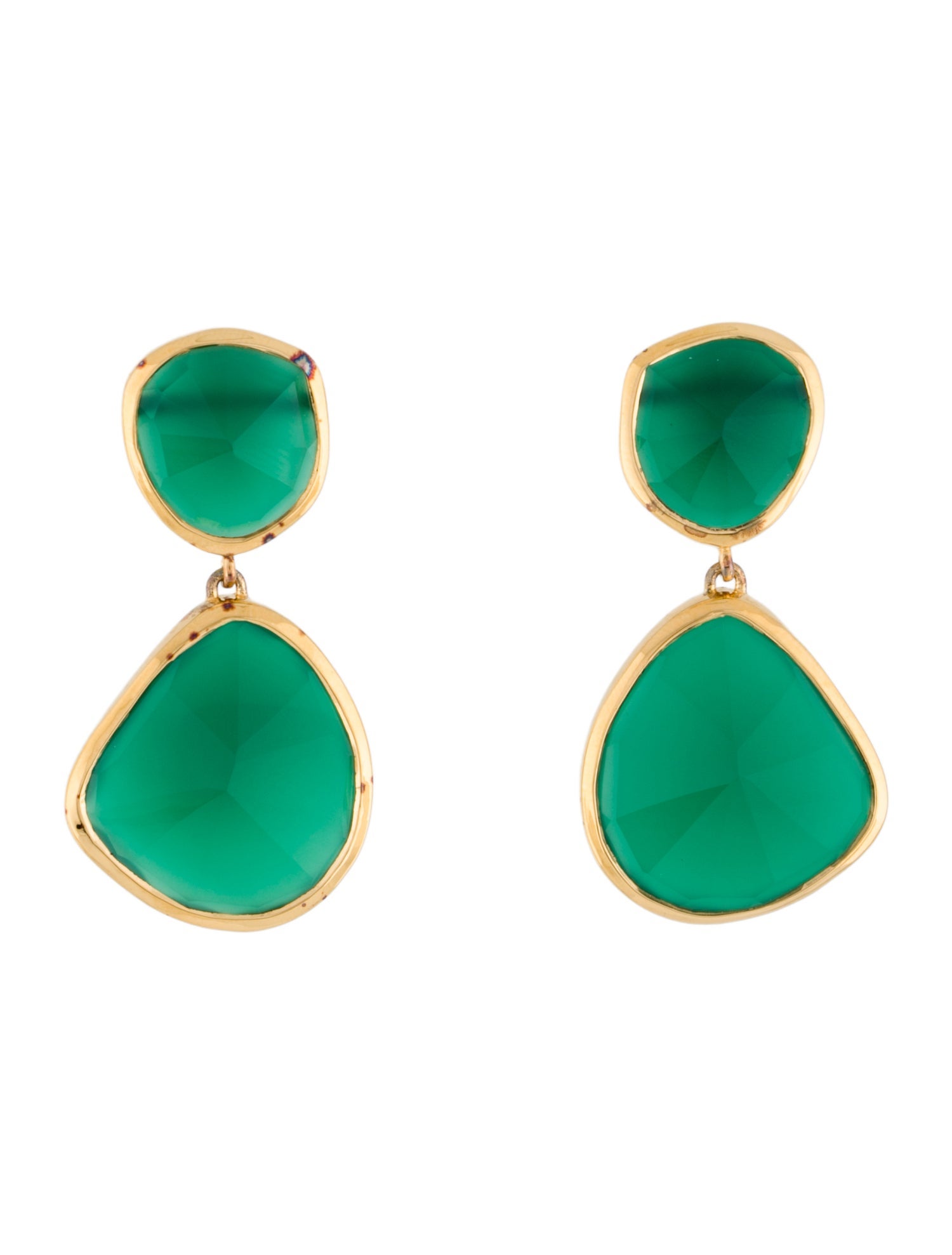 Monica Vinader Green Onyx Siren Drop Cocktail Earrings