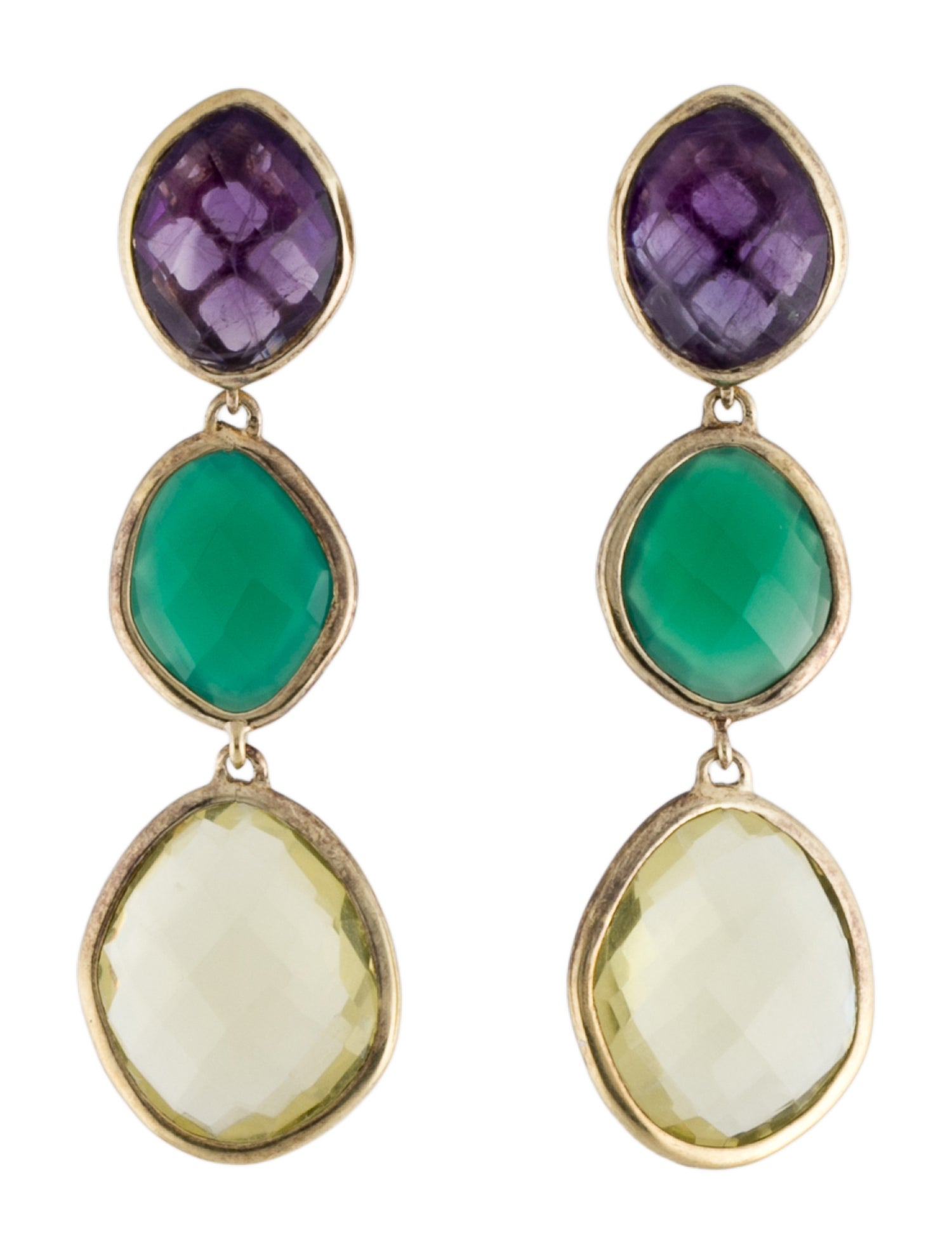 Monica Vinader Multi-Stone Siren Wire Drop Earrings