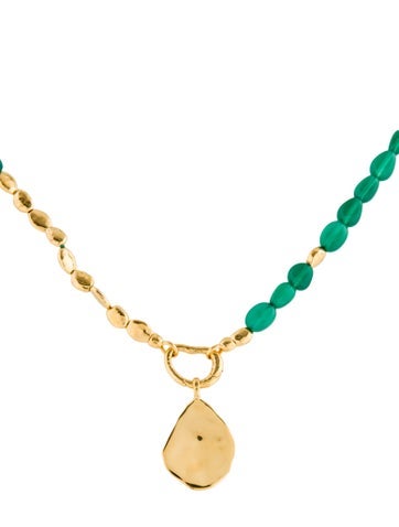 Monica Vinader Bead Strand Dyed Chalcedony Rio Charm Necklace