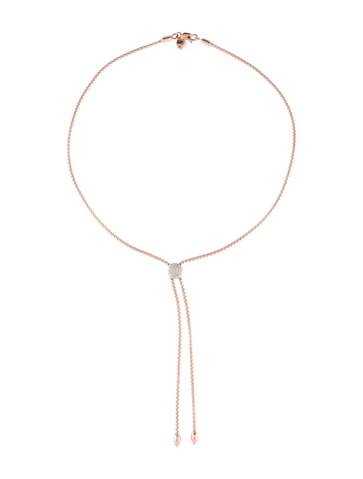 Monica Vinader Diamond Button Lariat Necklace