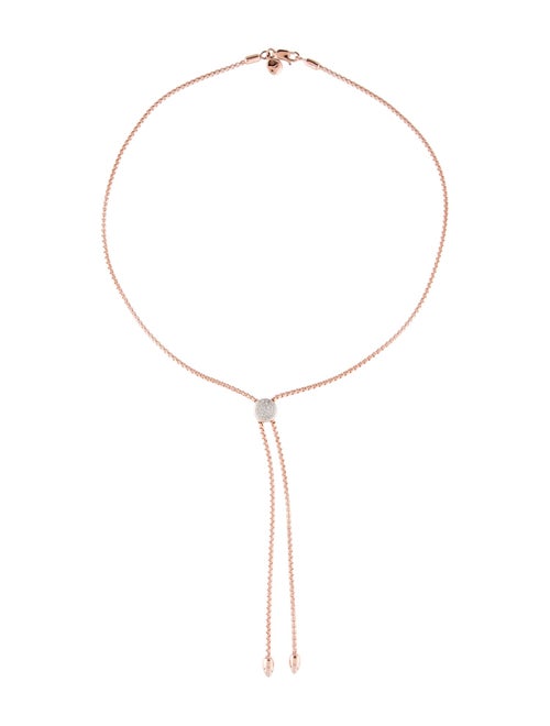 Monica Vinader Diamond Button Lariat Necklace
