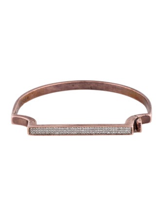 Monica Vinader Diamond Signature Thin Bangle Bracelet
