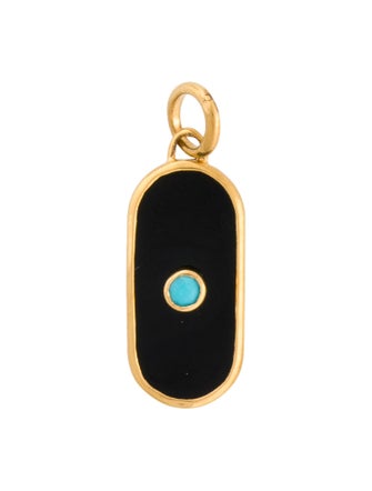 Monica Vinader Onyx & Turquoise Gemstone Tablet Pendant Charm