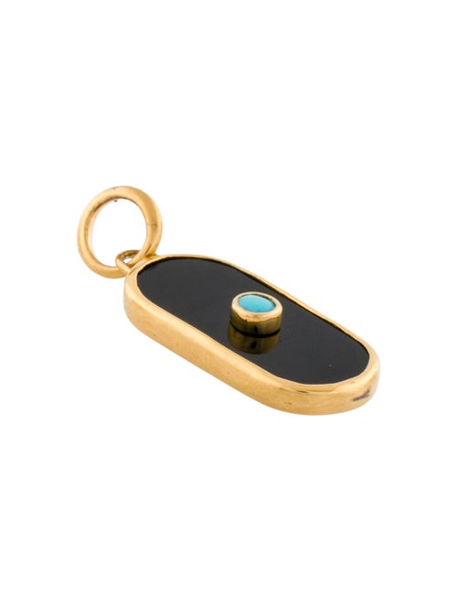 Monica Vinader Onyx & Turquoise Gemstone Tablet Pendant Charm