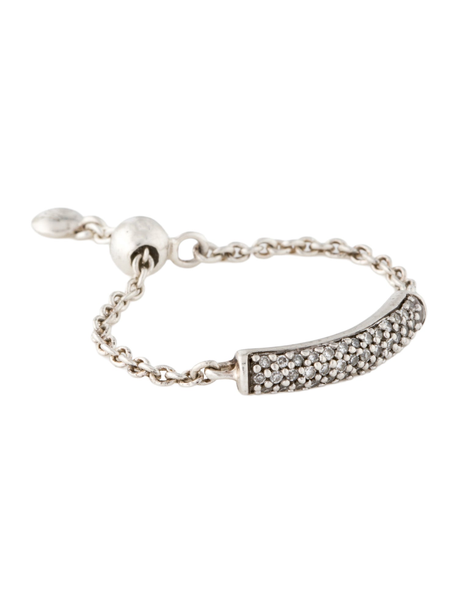 Monica Vinader Diamond Fiji Bar Adjustable Ring