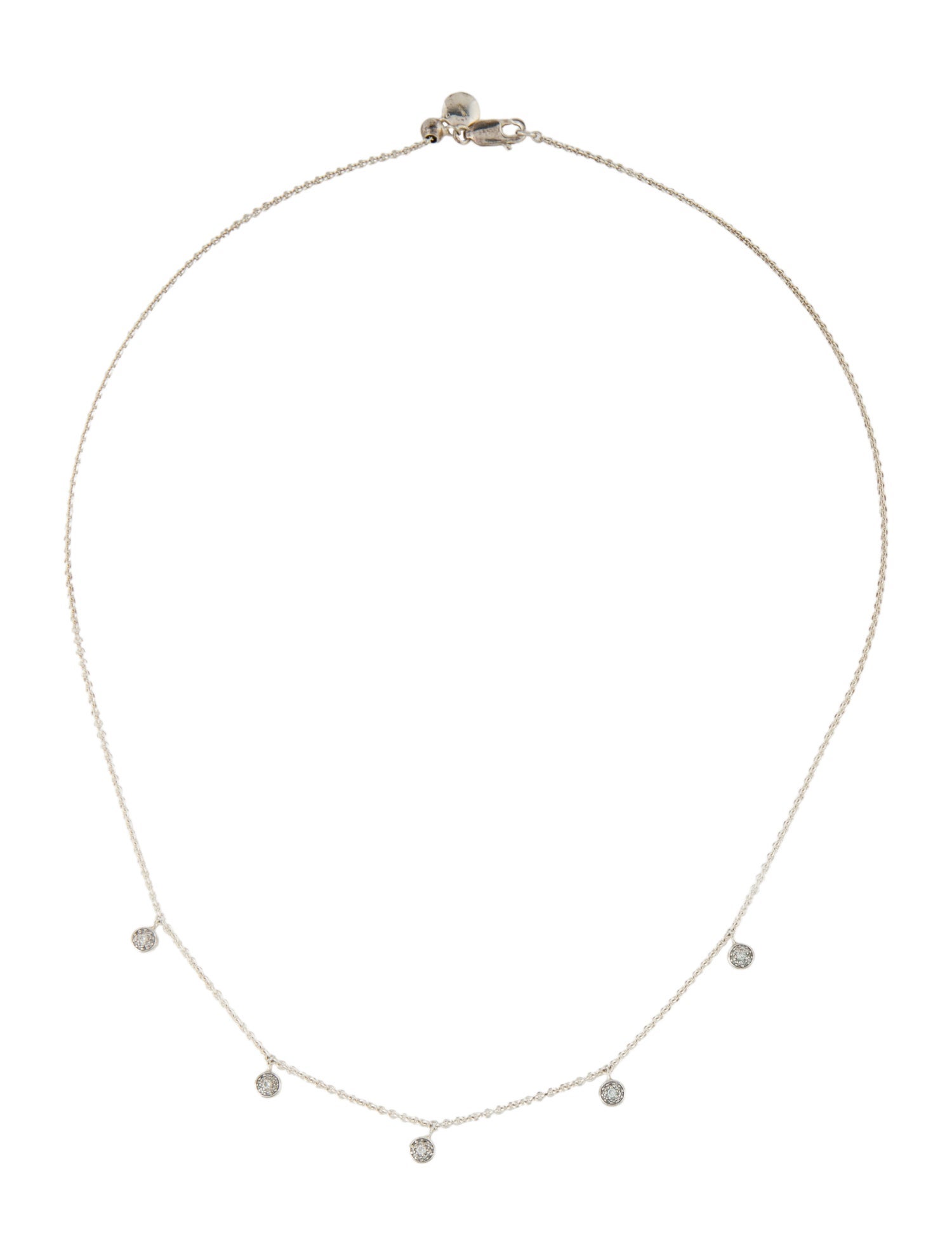 Monica Vinader Diamond Fiji Tiny Button Adjustable Necklace