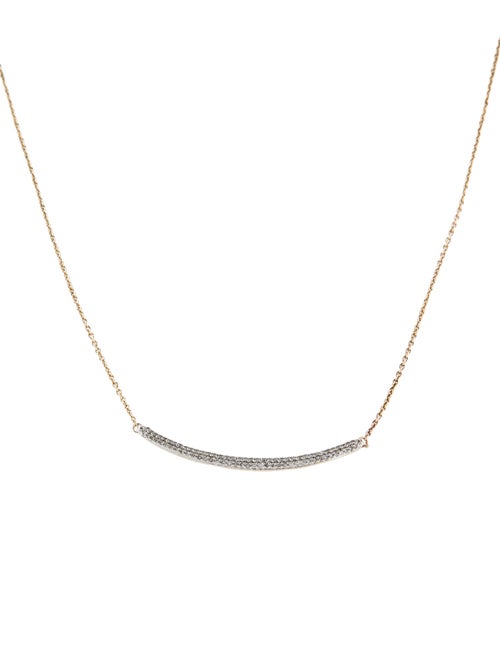 Monica Vinader Diamond Riva Wave Pendant Necklace