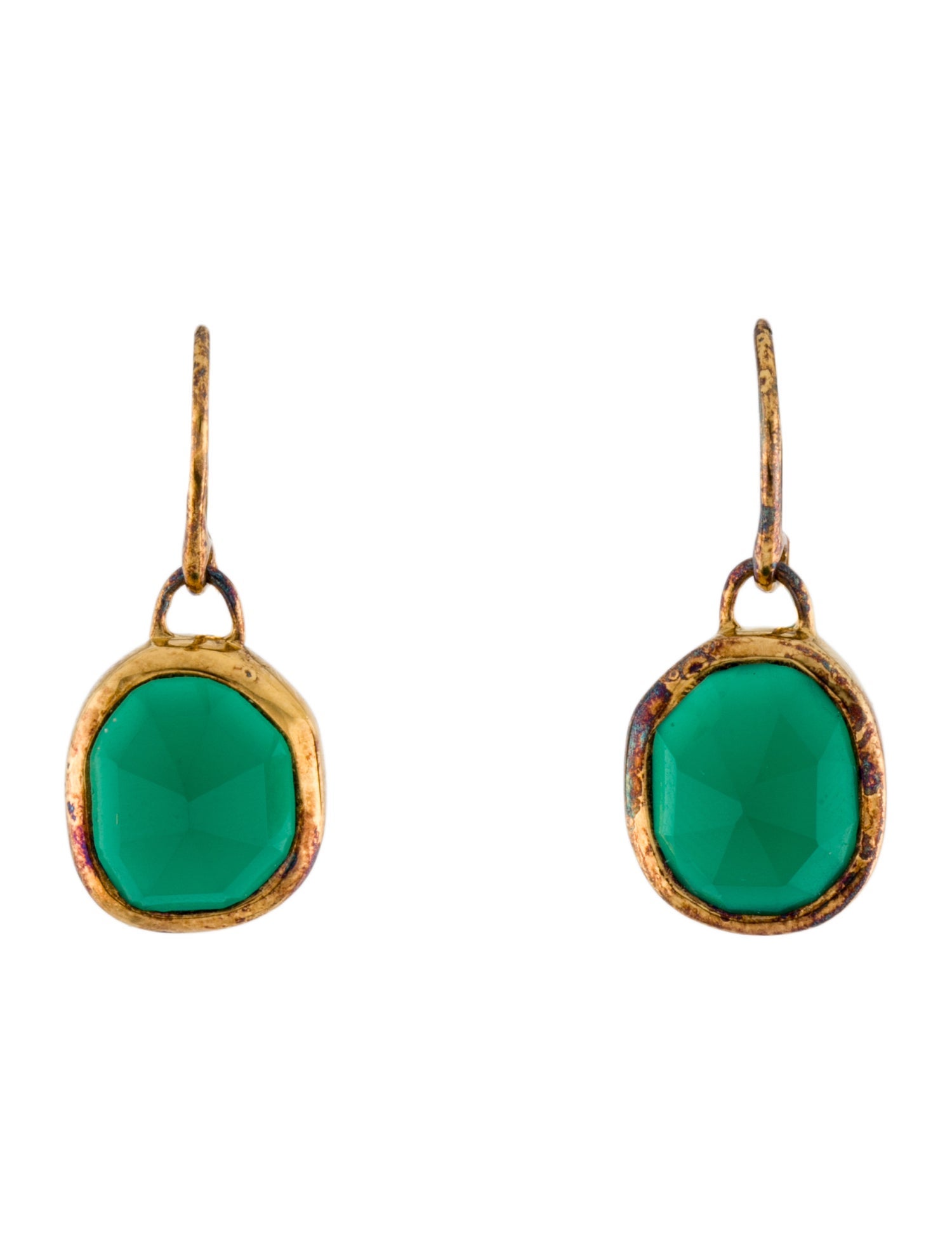 Monica Vinader Dyed Chalcedony Siren Bezel Set Drop Earrings