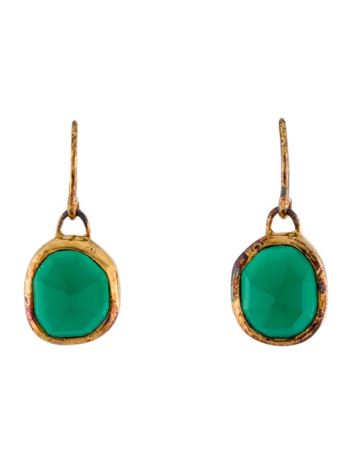 Monica Vinader Dyed Chalcedony Siren Bezel Set Drop Earrings