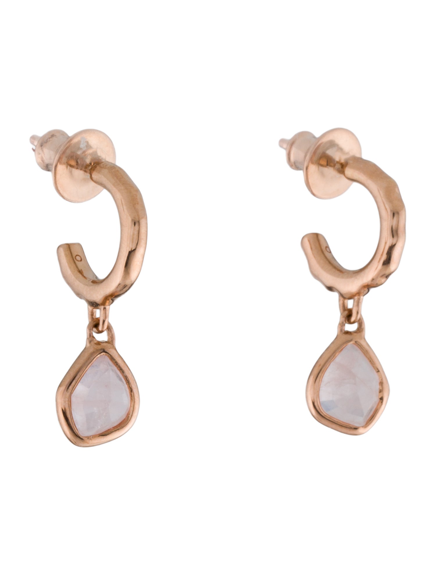 Monica Vinader Rose Quartz Siren Mini Nugget Huggie Earrings