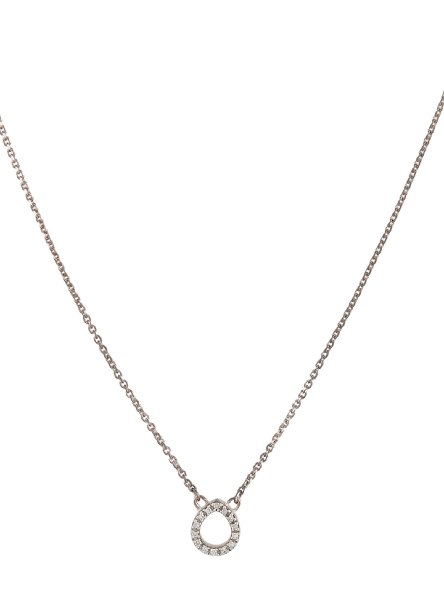 Monica Vinader Diamond Naida Mini Teardrop Necklace