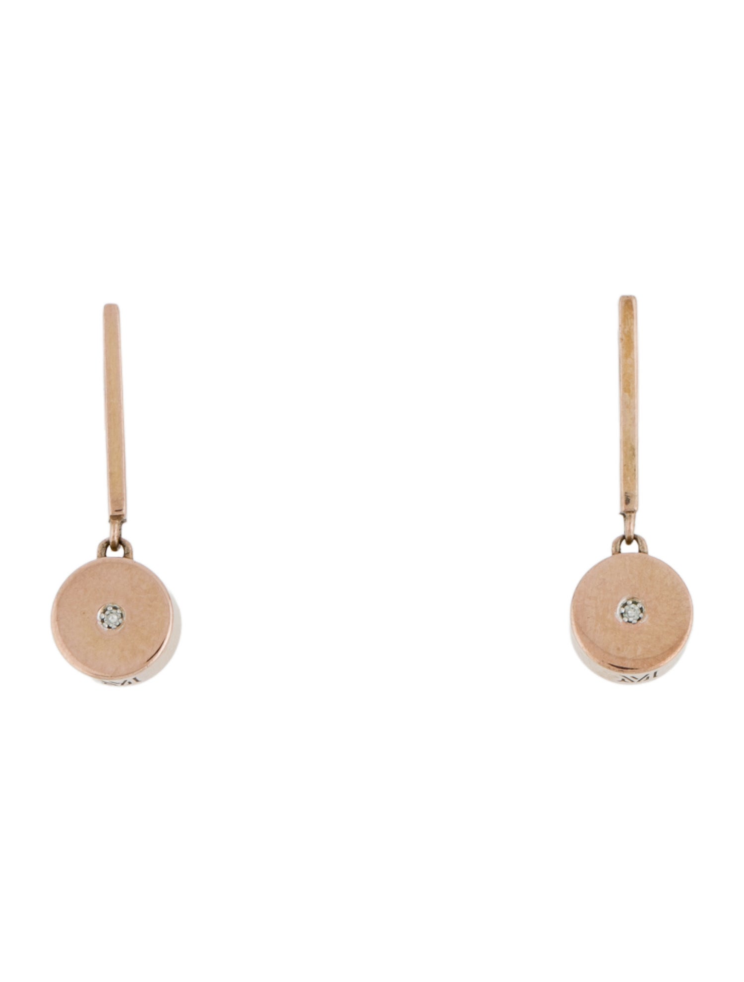 Monica Vinader Diamond Linear Solo Drop Earrings