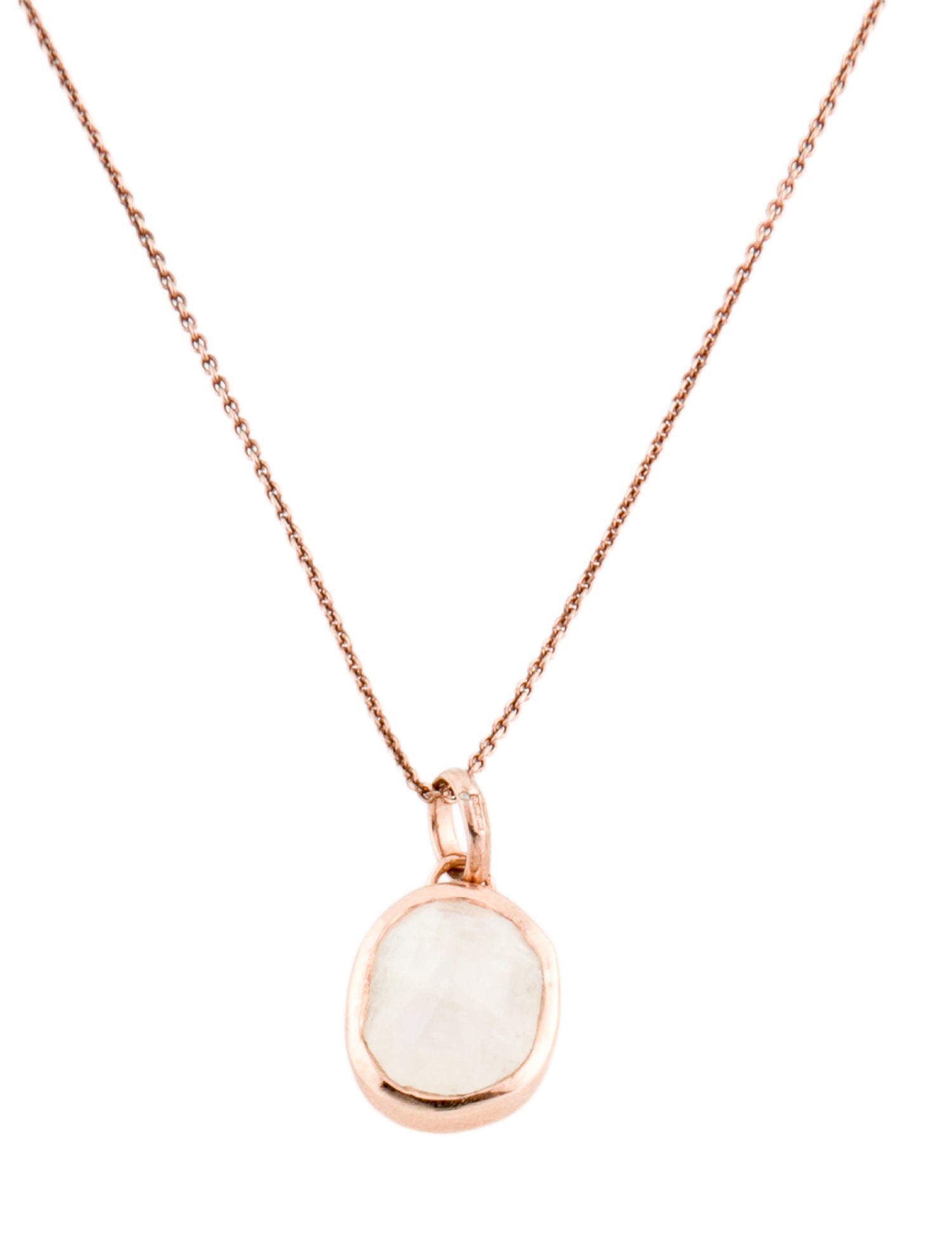 Monica Vinader Moonstone Labradorite Siren Bezel Pendant Necklace