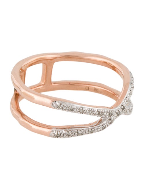 Monica Vinader Diamond Riva Wave Cross Ring
