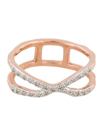 Monica Vinader Diamond Riva Wave Cross Ring