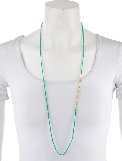 Monica Vinader Dyed Chalcedony Mini Nugget Long Gemstone Beaded Necklace