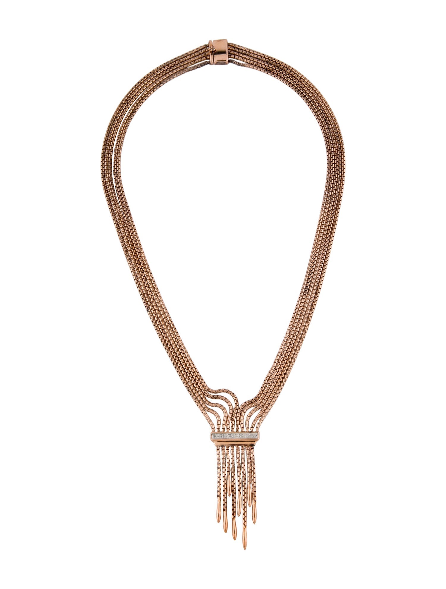 Monica Vinader Diamond Multistrand Baja Fringe Cocktail Necklace
