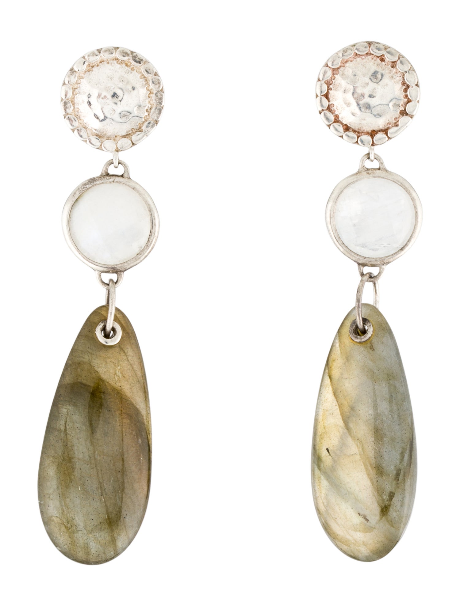 Monica Vinader Moonstone Labradorite & Labradorite Drop Earrings