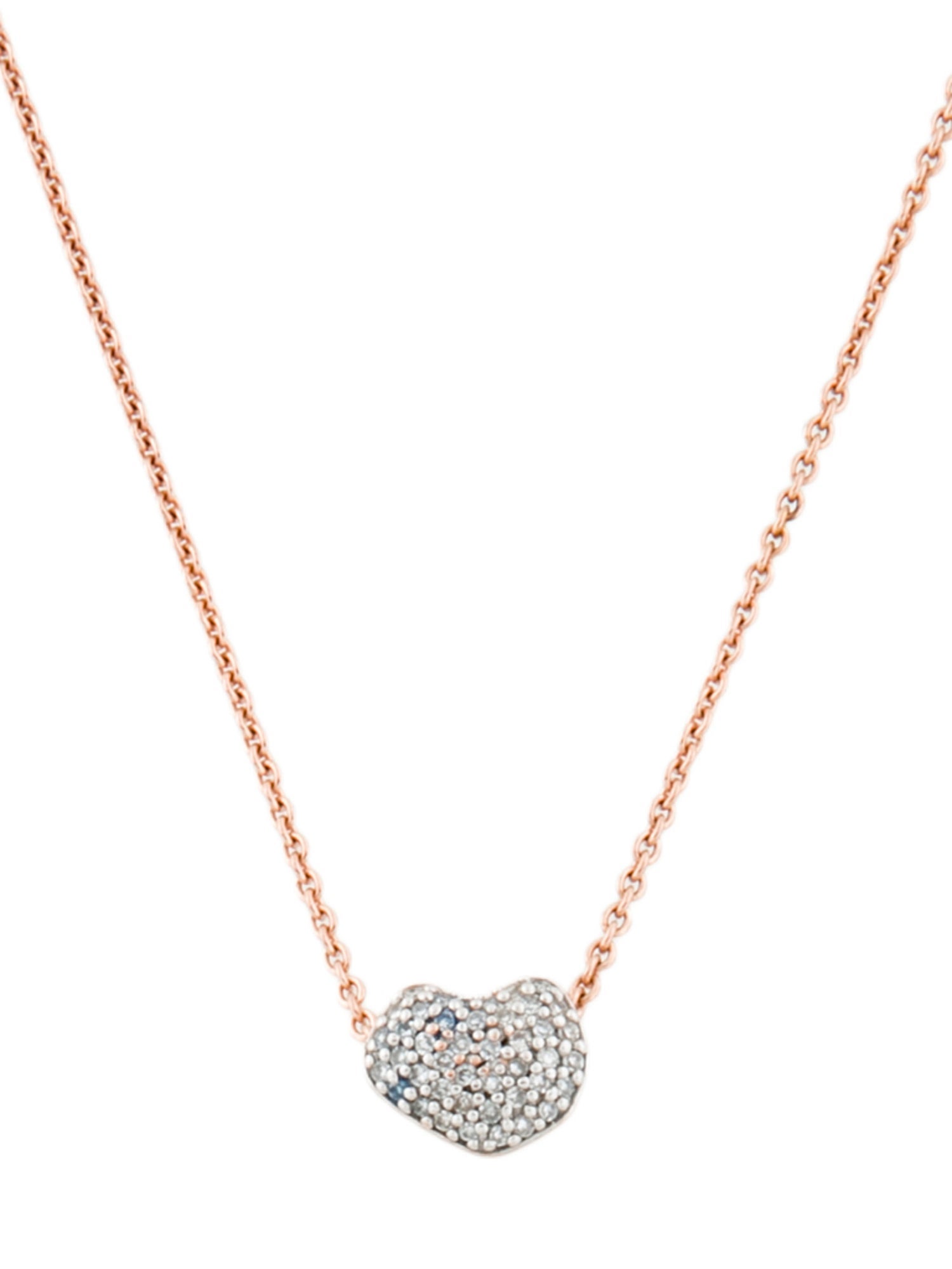 Monica Vinader Diamond Nura Mini Heart Pendant Necklace