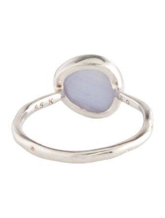Monica Vinader Blue Lace Agate Siren Cocktail Ring